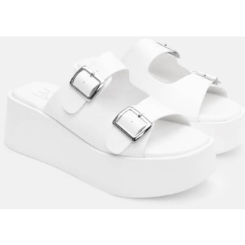 πλατφόρμες με διπλές τόκες - λευκό σε προσφορά