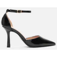  γόβες μυτερές με μπαρέτα - μαύρο-λουστρίνι