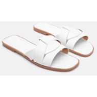  flat σανδάλια με φάσα - λευκό