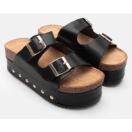  πλατφόρμες με διπλές τόκες & τρούκς - μαύρο