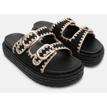 σανδάλια flatform με κέντημα - μαύρο σε προσφορά