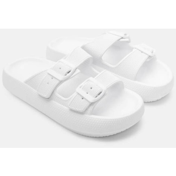 παντόφλες με διπλές τόκες - λευκό σε προσφορά