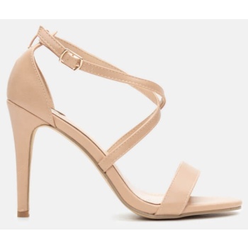 πέδιλα στιλέτο με χιαστί λουριά - nude σε προσφορά