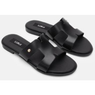  luigi design-flat σανδάλια με ανοίγματα στο πλάι - μαύρο