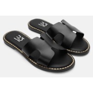  flat σανδάλια με ανοίγματα στο πλάι - μαύρο