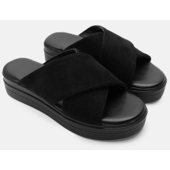 πλατφόρμες με χιαστί λουράκια - μαύρο σε προσφορά