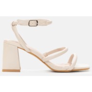  πέδιλα με μπαρέτα & λουράκια - μπεζ