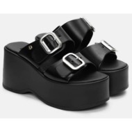  luigi design - πλατφόρμες με διπλές τόκες - μαύρο