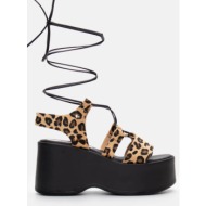  luigi design - πλατφόρμες lace up - animal print