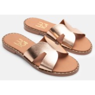  luigi design - σανδάλια flat με ανοίγματα στο πλάι - χαλκός