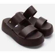  luigi design - πλατφόρμες με διπλή φάσα - καφέ σκούρο