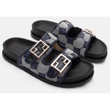 σανδάλια flatform με διπλές τόκες - μπλε σε προσφορά