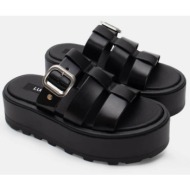  luigi design - πλατφόρμες με λουράκια & τόκα - μαύρο