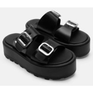  luigi design - πλατφόρμες με διπλές τόκες - μαύρο