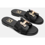  luigi design - σανδάλια flatform με διακοσμητική αγκράφα - μαύρο