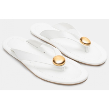 σανδάλια flat με διακοσμητικό - λευκό σε προσφορά