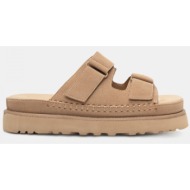  σανδάλια flatform με λουράκια & scratch - μπεζ-σκούρο