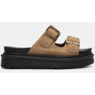  σανδάλια flatform με διπλές τόκες - λαδί