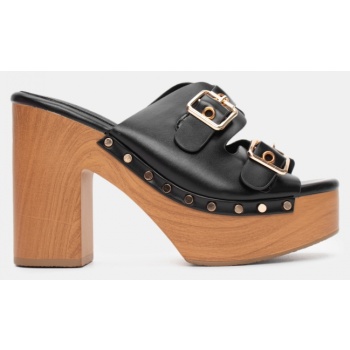 clogs με διπλές τόκες & τρούκς - μαύρο σε προσφορά