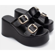  πλατφόρμες με διπλές τόκες - μαύρο