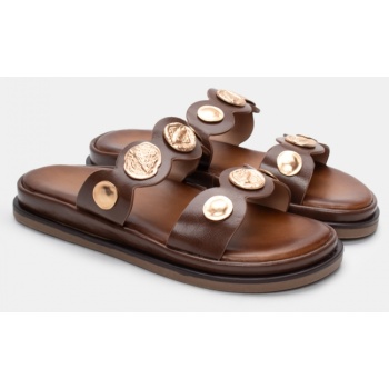 σανδάλια flatform με διακοσμητικά - καφέ σε προσφορά