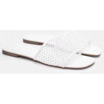 flat σανδάλια με strass & δίχτυ - λευκό σε προσφορά