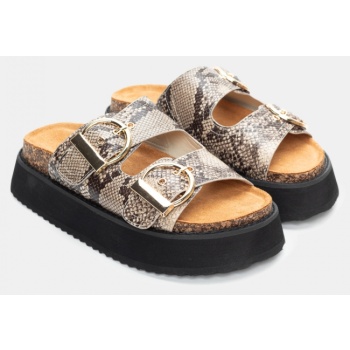 σανδάλια flatform με διπλές τόκες - φίδι σε προσφορά