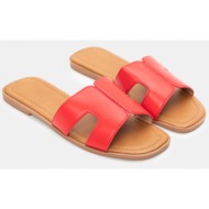  σανδάλια flat με ανοίγματα στο πλάι - κόκκινο