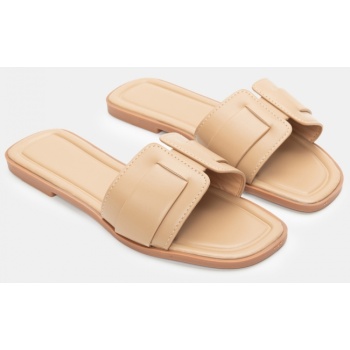 σανδάλια flat με φάσα - μπεζ-σκούρο σε προσφορά