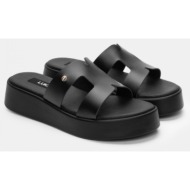 luigi design - σανδάλια flatform με ανοίγματα στο πλάι - μαύρο