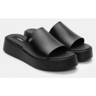  luigi design - σανδάλια flatform με φαρδιά φάσα - μαύρο