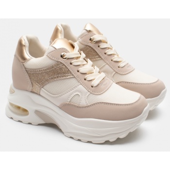 sneakers chunky με αερόσολα - μπεζ σε προσφορά