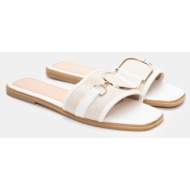  flat σανδάλια με τόκα - λευκό