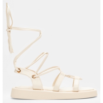 σανδάλια flatform lace up - μπεζ σε προσφορά