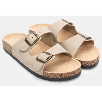 σανδάλια flatform με διπλές τόκες - μπεζ σε προσφορά