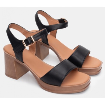 πλατφόρμες με φάσα & μπαρέτα - μαύρο σε προσφορά