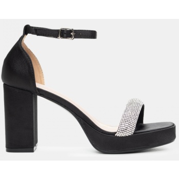πέδιλα με φιάπα & strass - μαύρο σε προσφορά