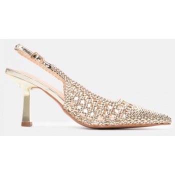 γόβες slingbank με πλεκτή πλέξη - χρυσό σε προσφορά