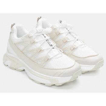 sneakers με δίχτυ & κορδόνια σπορ - μπεζ σε προσφορά