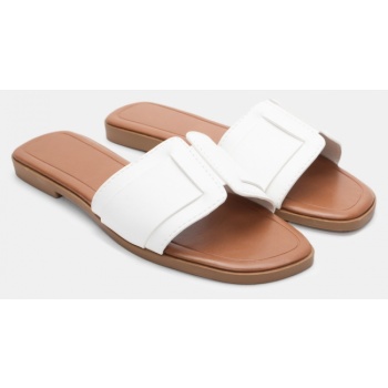 flat σανδάλια με φάσα & ραφές - λευκό σε προσφορά