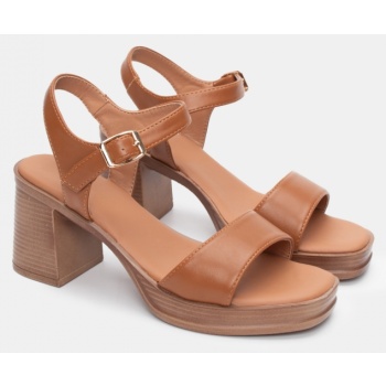 πλατφόρμες με φάσα & μπαρέτα - κάμελ σε προσφορά