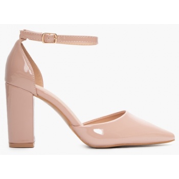 γόβες μυτερές με μπαρέτα - nude σε προσφορά