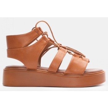 σανδάλια flatform gladiator - κάμελ σε προσφορά