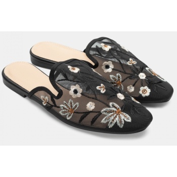mules loafers με διακοσμητικά λουλούδια σε προσφορά