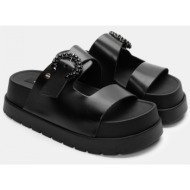  luigi design - πλατφόρμες με τόκα απο διακοσμητικές πέτρες - μαύρο