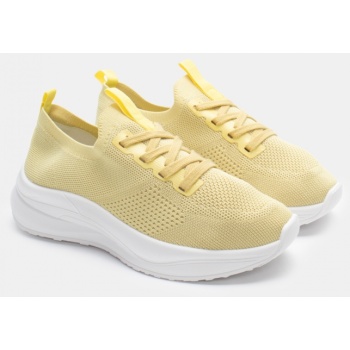 sneakers κάλτσα με κορδόνια - κίτρινο σε προσφορά