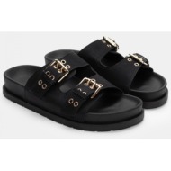  σανδάλια flatfrom με διπλές τόκες - μαύρο