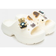  παντόφλες δίσολες με διακοσμητικά - μπεζ