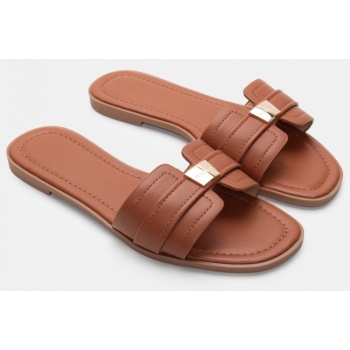 flat σανδάλια με διακοσμητικό - καφέ σε προσφορά