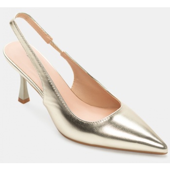 γόβες μυτερές open heel - χρυσό σε προσφορά